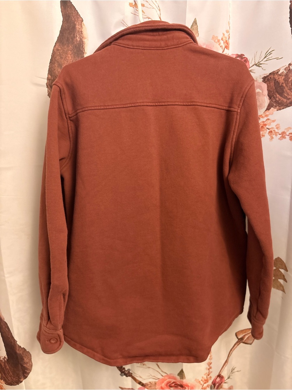 Small TNA Rust Button-Front Fleece Jacket - Picture 6 of 6
